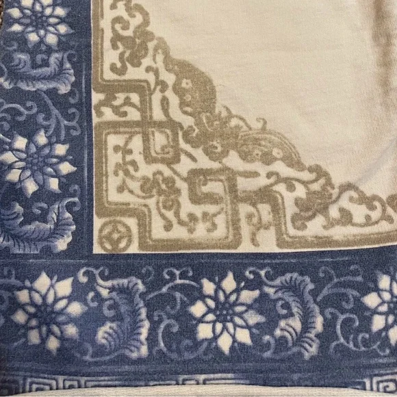 Lucky Brand Y2K Cropped Sweatpants Chinoiserie Porcelain Print Boho Size XS - Picture 2 of 4